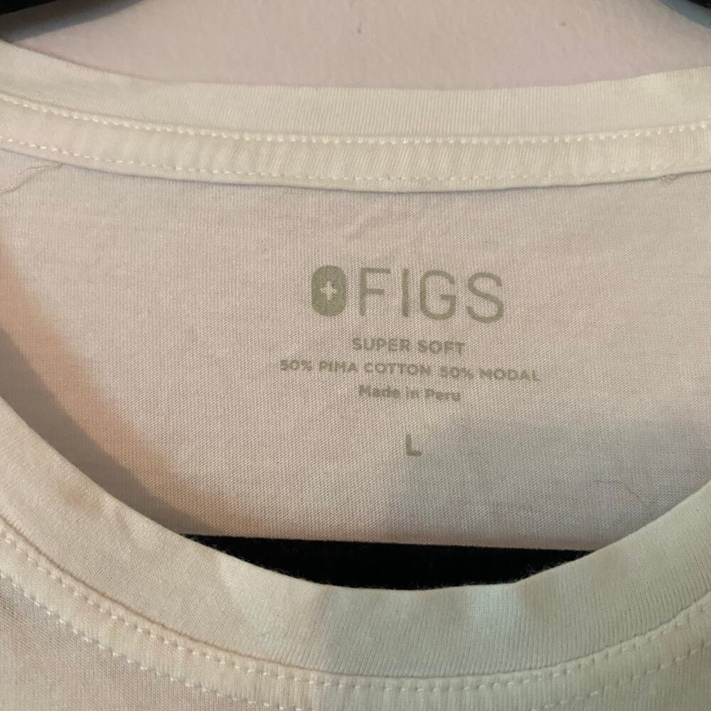 FIGS White Long Sleeve Super Soft Underscrub Shirt Top Undershirt Women's Large - Picture 2 of 7